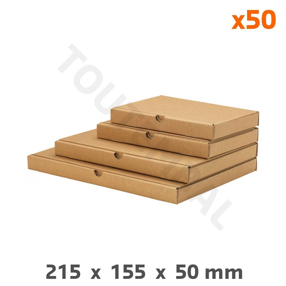 Boîte postale plate en carton 215x155x50 mm lot de 50 colis rigides