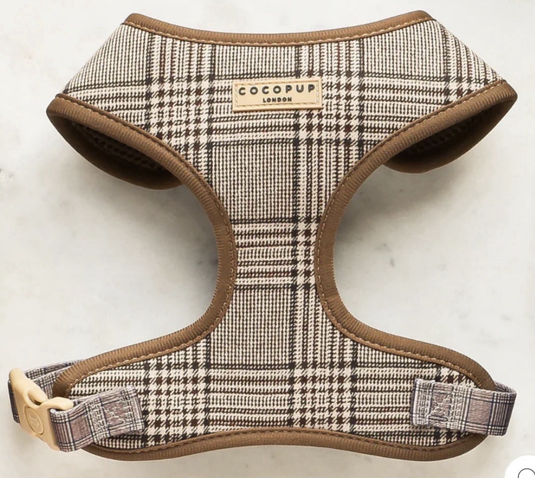 Cocopup Dog Pup Plaid Harness Brown Size Medium