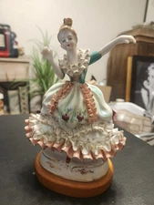 Vintage Porcelain Dresden Lace Ballerina Figurine Japan