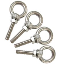 304 Stainless Steel Eye Bolt, 4 PCS M8 Heavy Duty Lifting Ring 1.6" Threaded ...