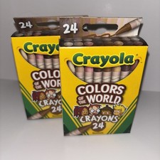 2 Boxes Crayola Colors of the World 24 Crayons Flesh/Skin Tones -New