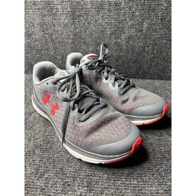 Under Armour Charged Impulse Youth Running Shoes Grey Red 3022940-101 Size 4Y