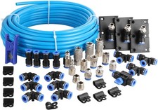 Shop Air Line Kit, 3/8 Inch 9.5MM OD 60 Feet Nylon Compressed Air Pipe, 200P