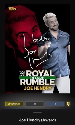 WWE Topps Slam Royal Rumble DIGITAL Joe Hendry Award Legendary 4 CC
