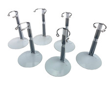 6 x Puppenst&auml;nder B&auml;ren Metall St&auml;nder &oslash; 11,5 cm Pr&auml;sentation H&ouml;he ca. 18-26 cm