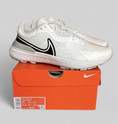 Nike Infinity Pro 2 Wide Size 10 W Spikeless Golf Shoes White/Black DM8449-101
