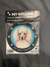 White Poodle Blue Background Best Friend Dog Magnet Car Truck Fridge 5.5" MISP