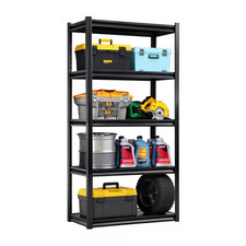5-Tiers Freestanding Metal Adjustable Garage Storage Shelving Unit in Black 23.