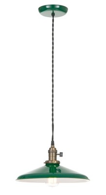 B&P Lamp Pendant Porcelain Lamp With Shade, Socket,  And Canopy, 14 In Diameter