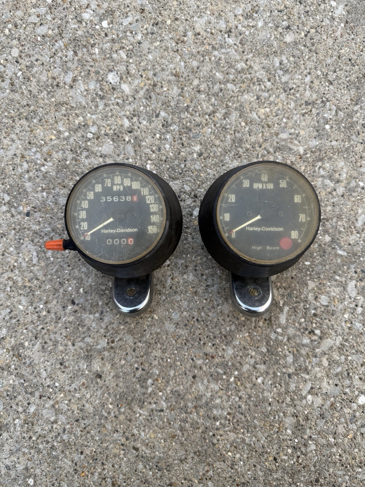 Harley Davidson Speedometer & Tachometer Guages Mph Rpm nippon seiki Japan