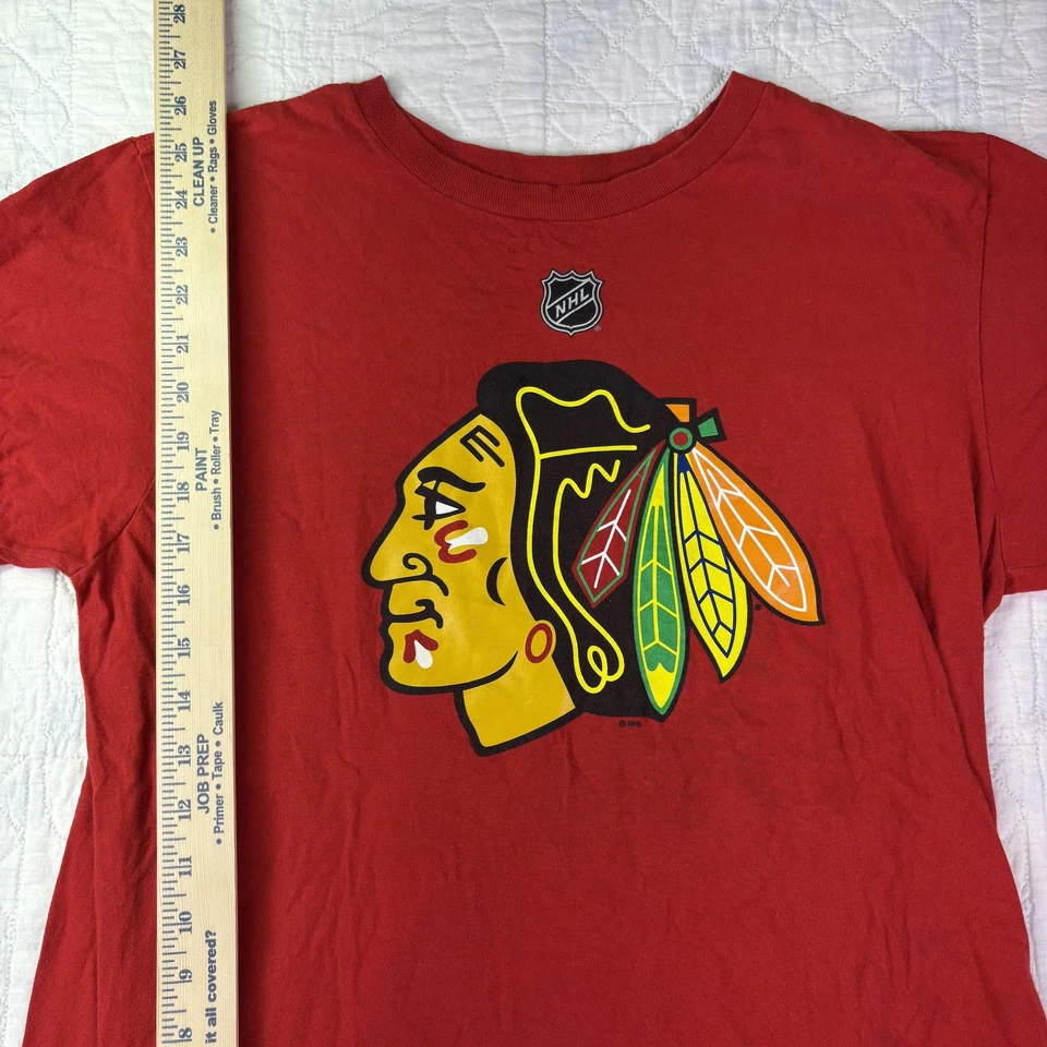 Chicago Blackhawks Shirt Mens Medium Red NHL Hockey Patrick Kane 88 Adidas Tee - Image 4 of 4