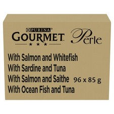 GOURMET Perle Seaside Duo Mini Fillets in Gravy Wet Cat Food 96x85g Free SHIP. 5.15 per kilo