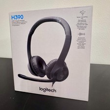 Logitech H390 Wired Headset w/ Mic, Sealed New In Box Black, 981-000014