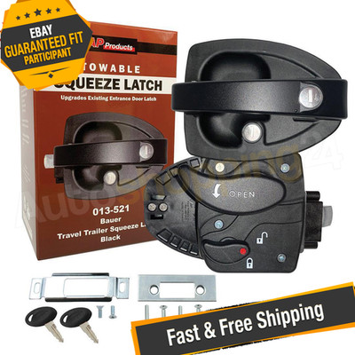 AP Products 013-521 Squeez Black Entry Door Lock