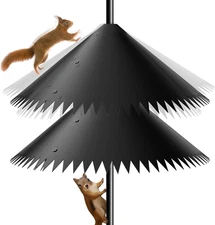 2 Pack Wide Squirrel Baffle for Bird Feeder Pole, outside Pole Mount Stopper & B