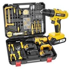 148Pcs Cordless Drill Tool Kit Set, Power Drill Tool Box with 20V Drill/Driver