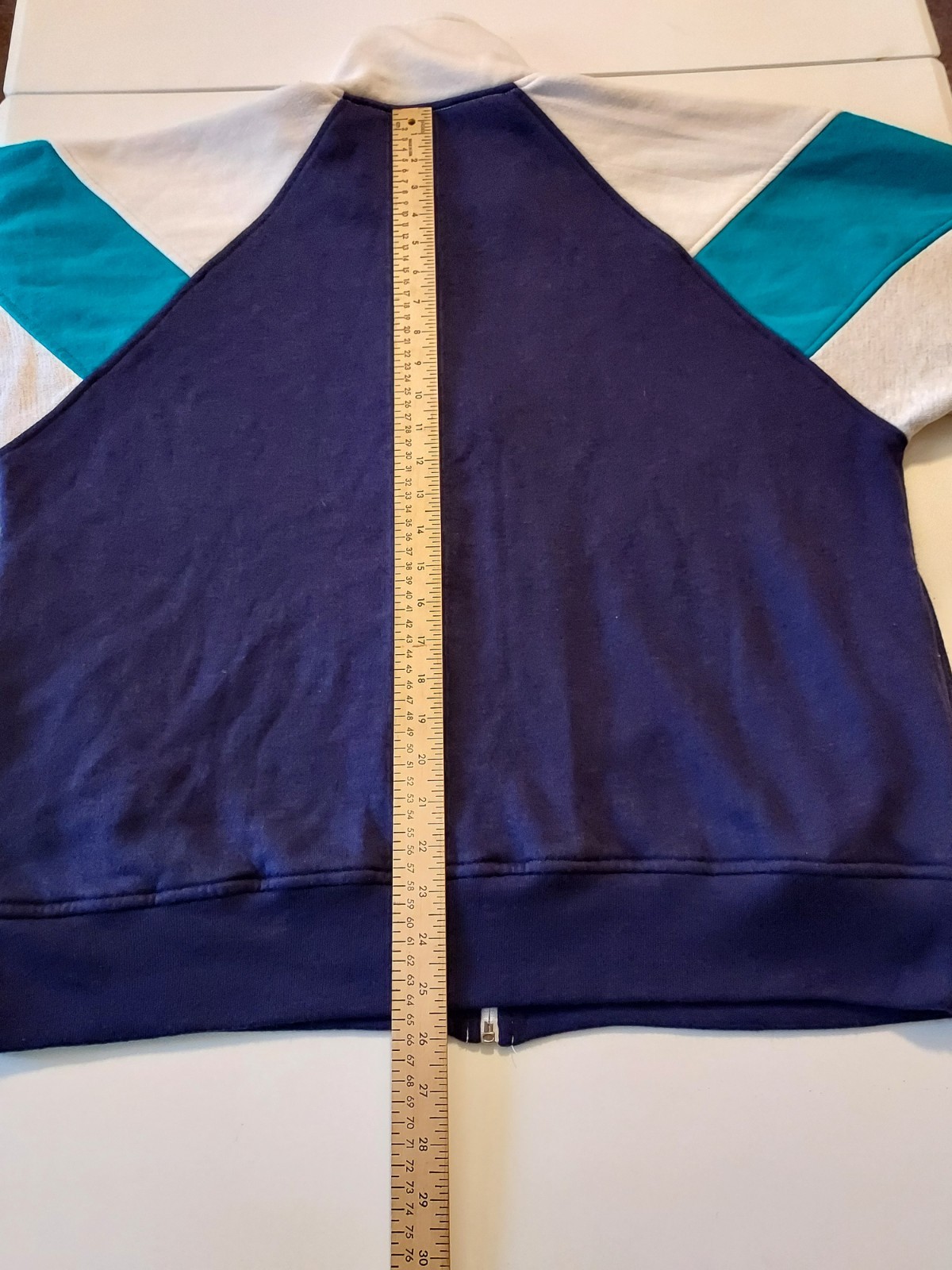 Felpa uomo finto collo pony vintage anni 90 grande blu grigio zio Terry full zip