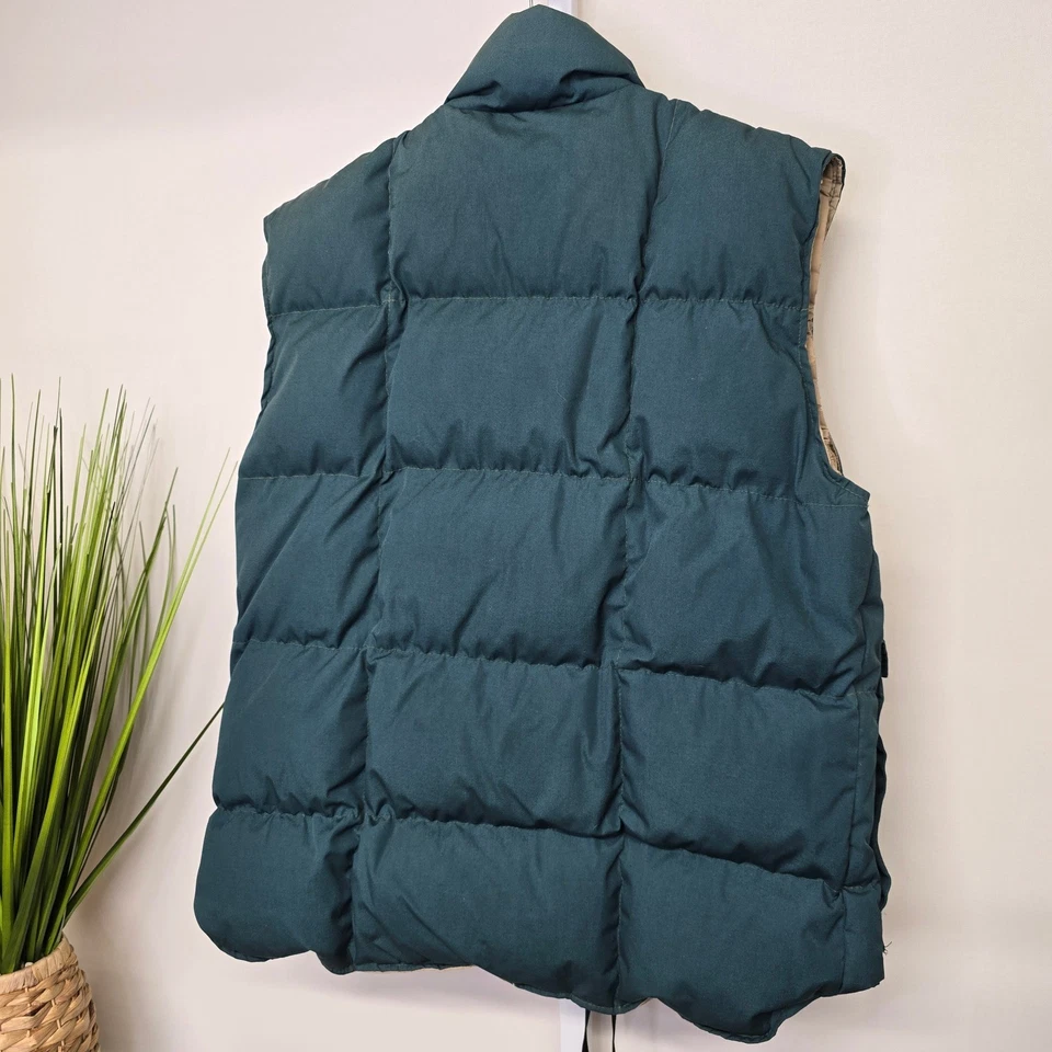 Chaleco de Colección Eddie Bauer Para Hombres M Mediano Premium Plumón de Ganso Verde Exterior Puffer Foto 4 de 4