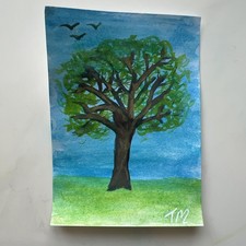 ACEO Original, 2.5x3.5in, ?Tree under a Blue Sky? by Tarryn Mck