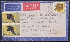 Zambia - 1986 Cover from Ndola to USA (Express Post)