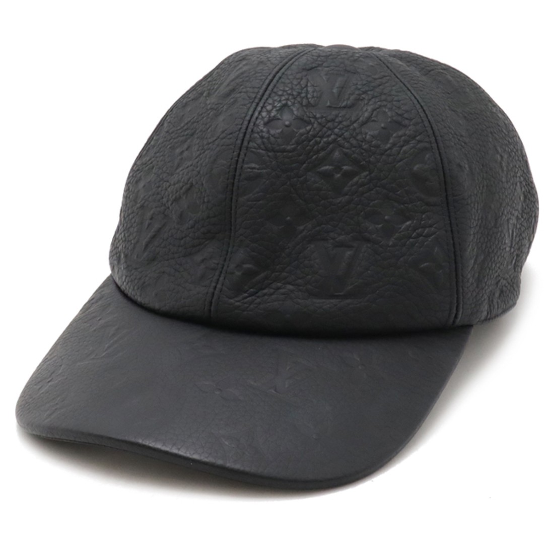 LOUIS VUITTON Monogram Leather Cap Hat Noir Black MP2606  display picture 1