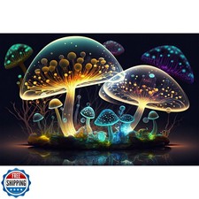 Mushroom Aquarium Background Abstract Glowing Fantasy Mushrooms Terrarium Bac