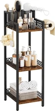 3-Tier Bathroom Shelf Organizer with Hair Dryer 9.85in without Drawer, Black 