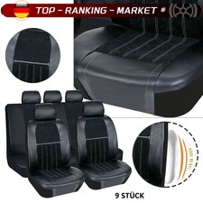 Sitzbezüge Auto Universal PU Kunstleder,9-Stück Set Autositzbezüge Sitzauflage