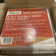 Pack of 16Water Resistant Harris 2in1 Double Sided Dust Sheet 10x8ft (3mx2.43m) 