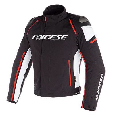 Dainese RACING 3 D-DRY  JACKET Motorradjacke aus Stoff Schwarz Weiß Rot