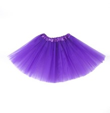 Girls Tutu Skirt 3 Layers Tulle Toddler Ballet One Size, P15-purple