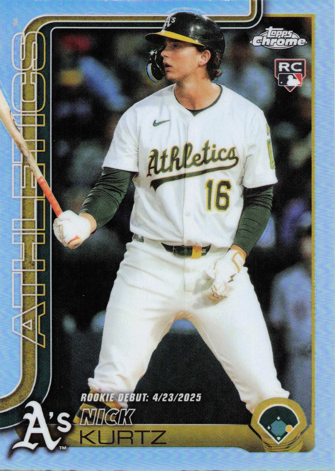 2025 Topps Update #US197 Nick Kurtz Holo Foil A's Rookie Debut