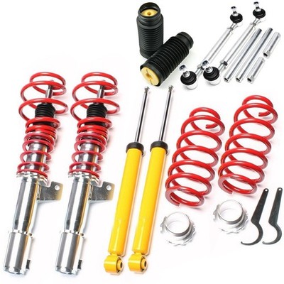 TA-TECHNIX High-Quality Gewindefahrwerk-Kit + Koppelstangen + Staubschutz