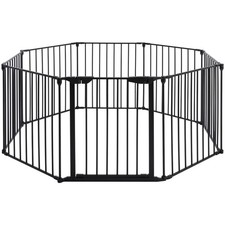 196" Extra Wide Baby Gate Metal Safety Playpen - Fireplace Fence for Toddler/...