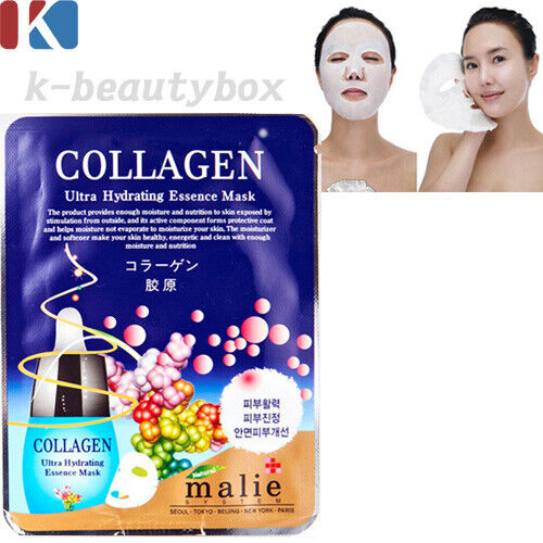 10pcs COLLAGEN Essence Face Mask Sheets Korean Best Facial Mask Sheets NEW - 第 1/4 張圖片