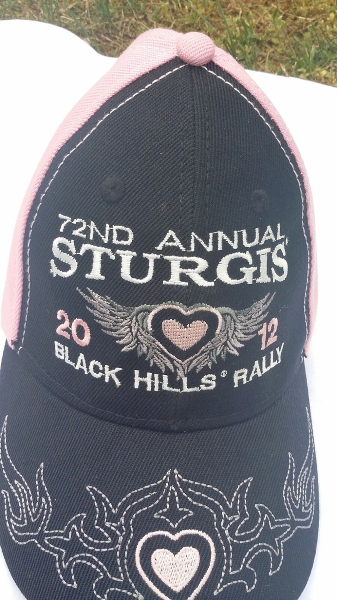 Sturgis 72nd Annual Hat Black‎ Hills Rally 2012 Black and Pink Embroidered New Beautiful Cap Hat 2012 Sturgis Black Hills Rally Black Pink  main image 4