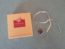 Longaberger 2001 Sweetheart Bouquet basket pewter heart tie-on NEW