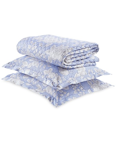 Charter Club Damask Quilted Printed Cotton Euro Sham, Blue, 26x26 - Picture 3 of 4