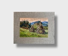 Oil painting Carpathians Ukrainian painter Canvas original decor landscape art