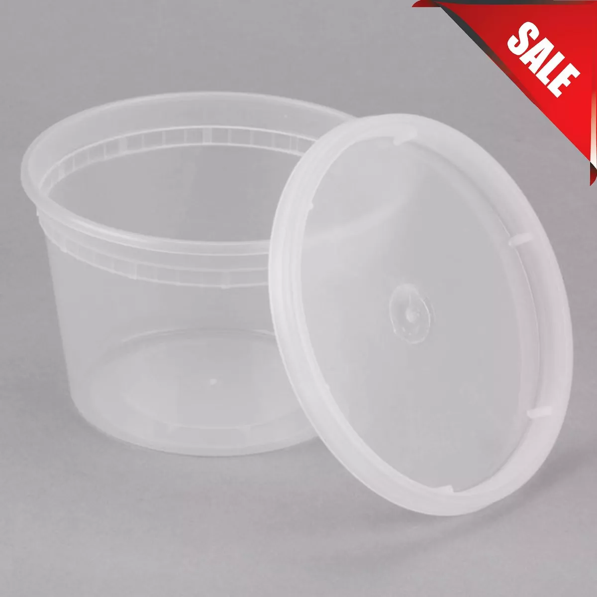 16oz Clear Plastic Deli Containers & Lids (240/Case)