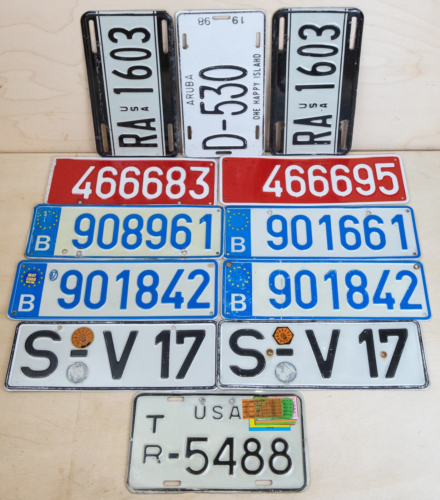 Lot License Plate Europe Expired Tags US Forces Germany Europe Pairs
