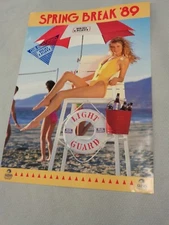 New 1989 Bud Light Guard Spring Break Poster Oasis Water Resort Club Palm Spring