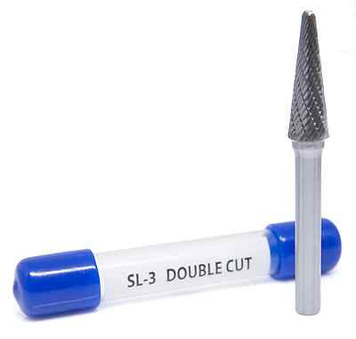 SL-3 Taper Shape Radius End - Premium Double Cut Tungsten Carbide Burr