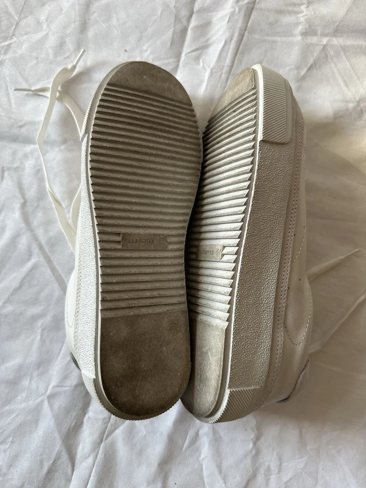 ALLSAINTS Trish кроссовки мел белая кожа шнурует вверх США 9 $149 - Изображение 4 из 4