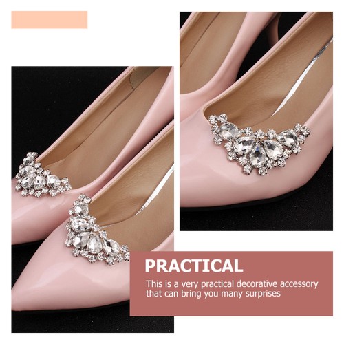 1 Pair of Rhinestone Shoe Flowers Wedding Shoe Decoration Bridal Buckles - Picture 12 of 12