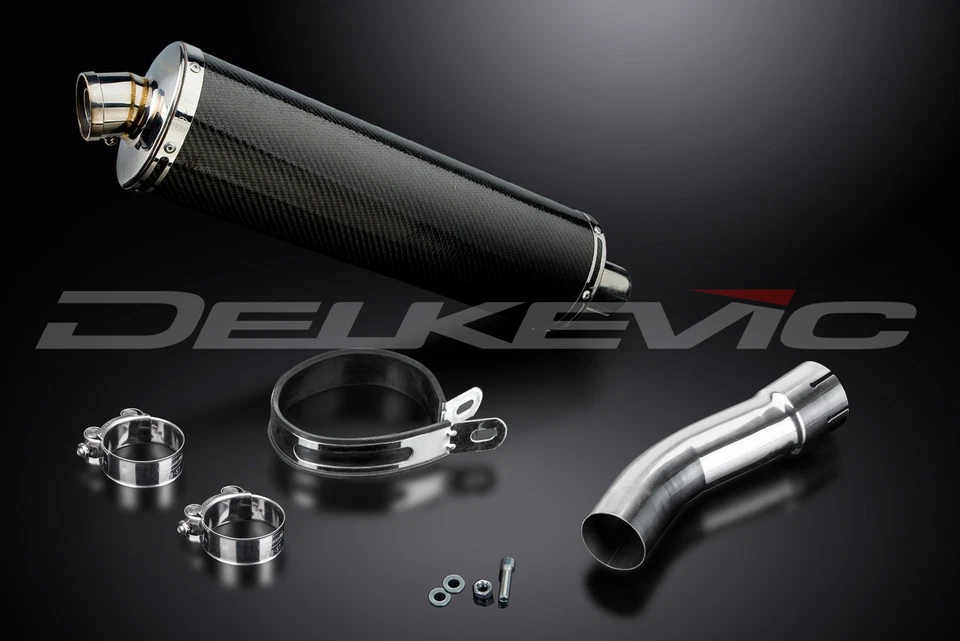 BMW F800GT 2013-2017 Delkevic Slip On 18" Kit de silenciador de escape de carbono ovalado Foto 3 de 4