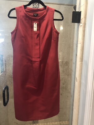Nwt New Career Talbots Women's Red Silk Blend Sheath Dress Fitted Size 2 Xs  | eBay