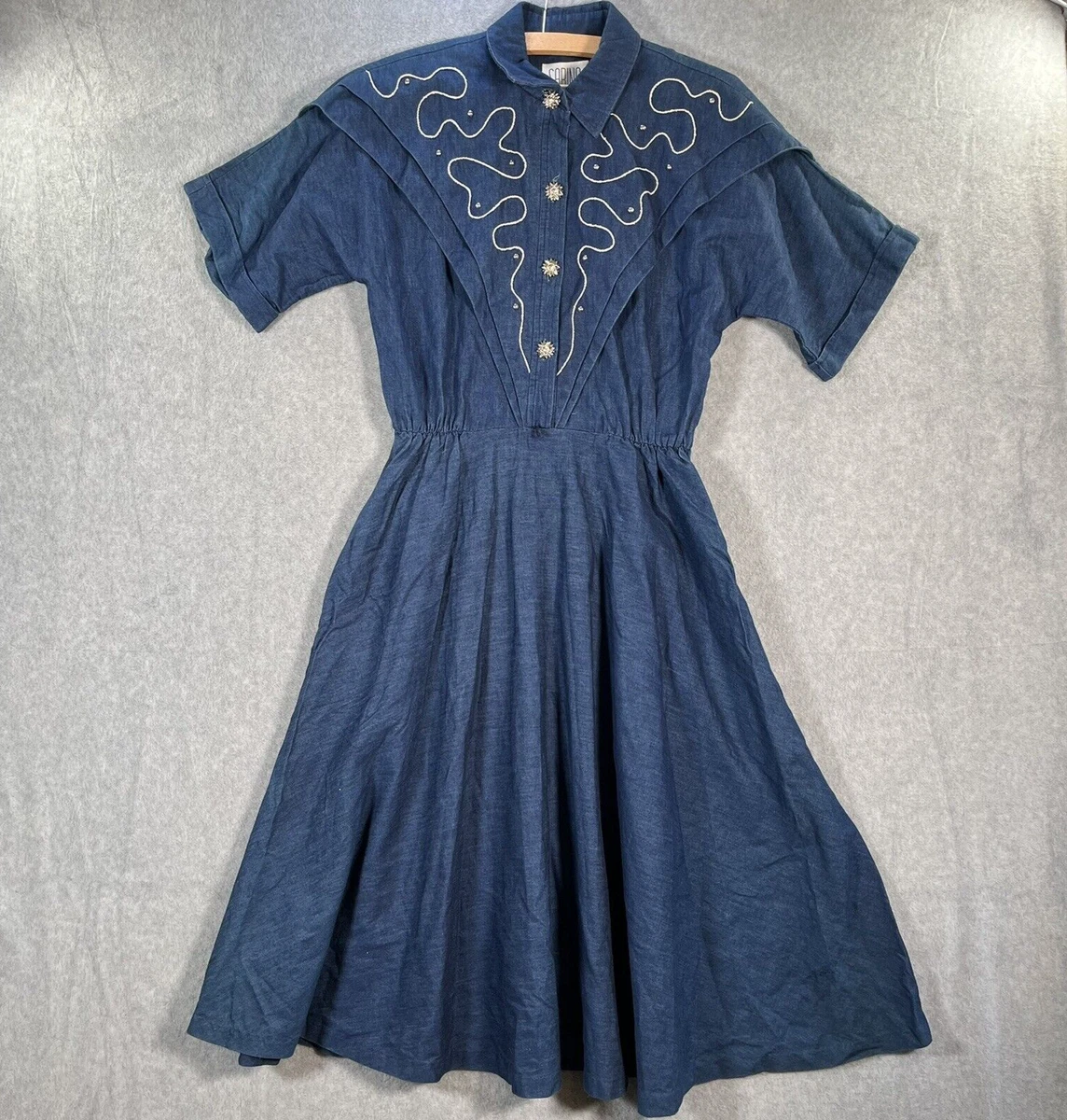 Western midi top denim dress