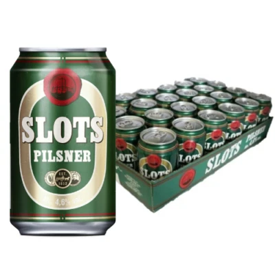 Slots Pilsener Dosenbier 24 x 0,33l – Dänisches Premium Pilsener – 4,6% Alkohol