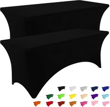 2 Pack Spandex Table Cloth 6FT, Elastic Fitted Stretch Tablecloths - 72"x30"x30"